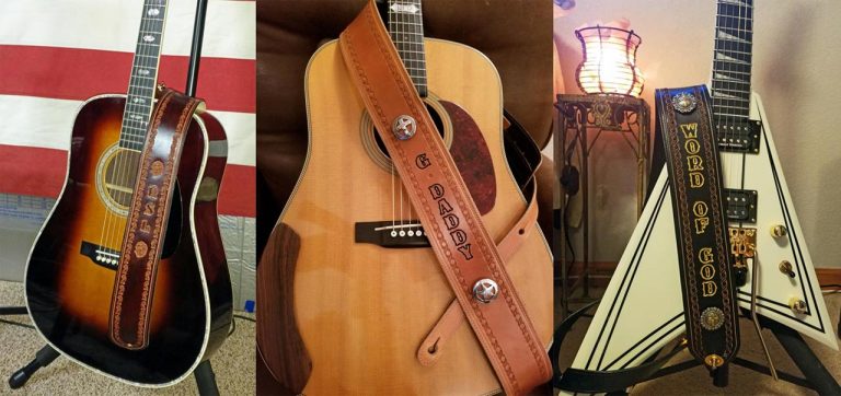 guitar straps with their guitars