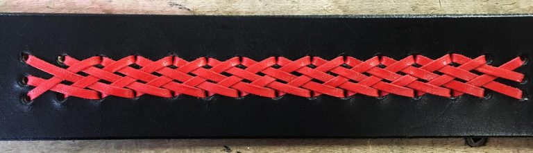 A finished leather braid A finished leather braid