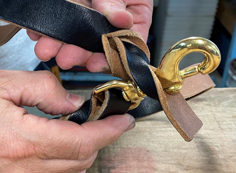 Braiding leather leash handle leatherworking instruction
