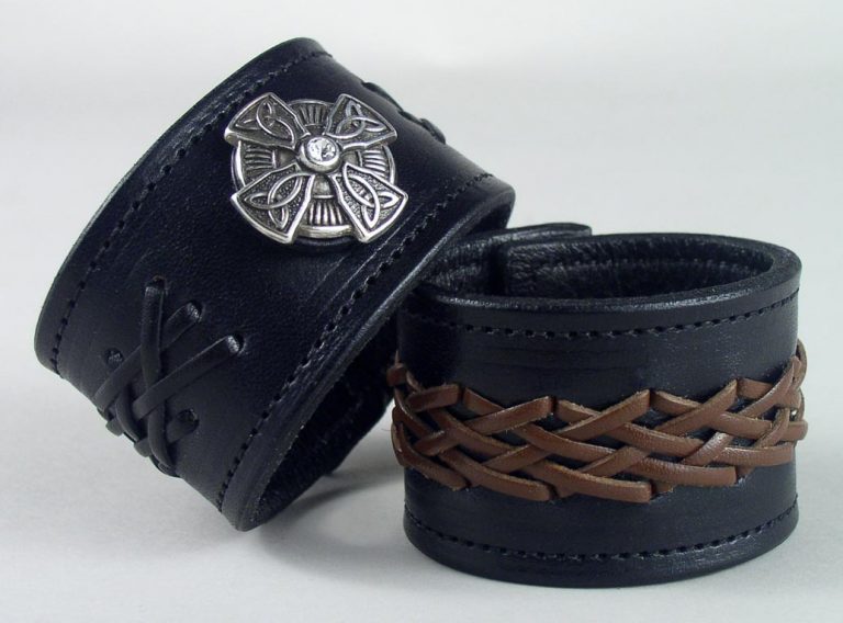 Braided leather wristbands