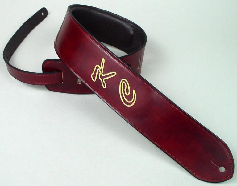 Etched Leather Guitar Straps