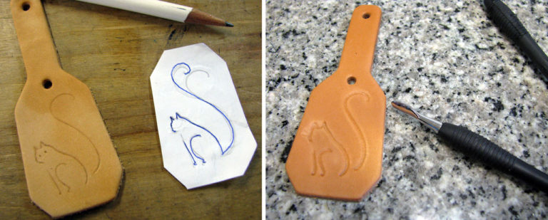 Creating Etched Leather Key tags