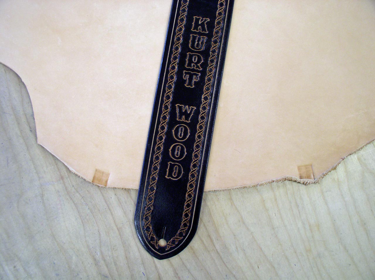 Finished custom guitar strap Finished custom guitar strap