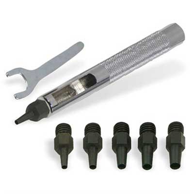 Mini punch set with interchangeable tips and wrench