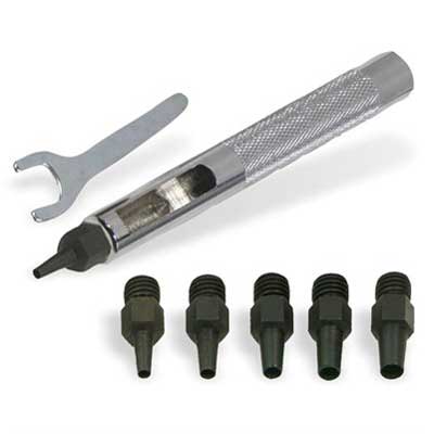 Mini punch set with interchangeable tips and wrench Mini punch set with interchangeable tips and wrench