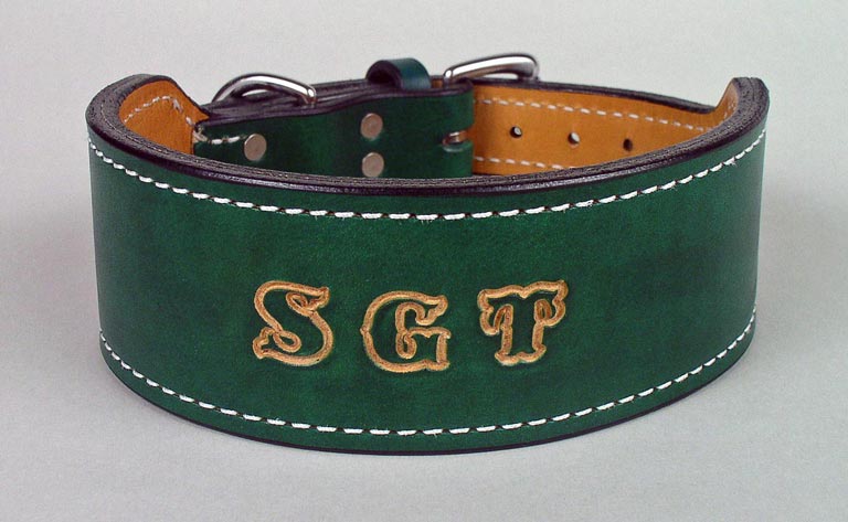 monogrammed leather dog collars