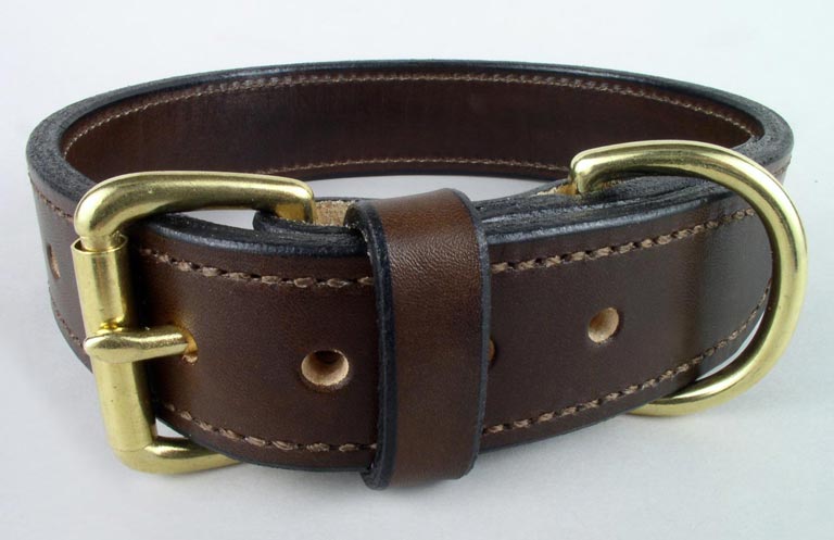 Brown Tough Leather Dog Collar.