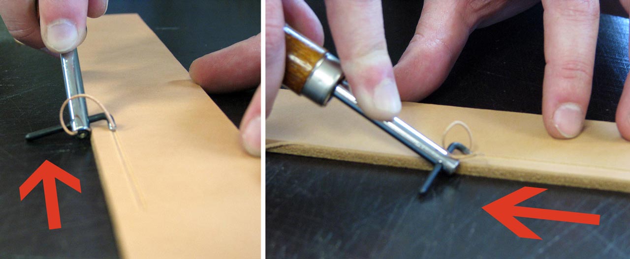 Using groover leathercraft tools